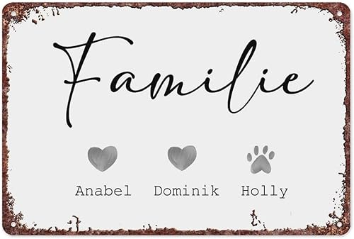 SXUZUSF Family Idea Family Picture Poster Retro Tin Metal Sign For Home Room Hallway Bathroom Office Wall Decoration Size Is 12x8 Inch