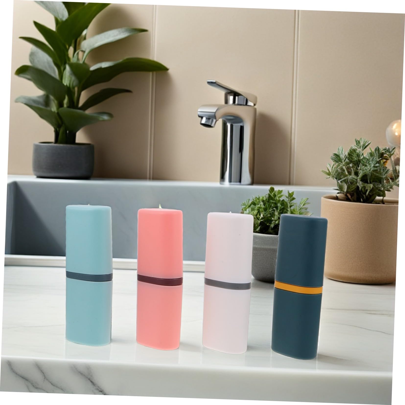 Beavorty 8pezzi Custodia per Spazzolino da Viaggio in Pp Organizer per Bagno e Campeggio con 8 Contenitori per Accessori da Viaggio