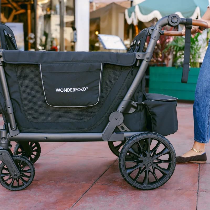 Image of WonderFold L4 Stroller Wagon, Aluminum Frame, 4 Seater, Black