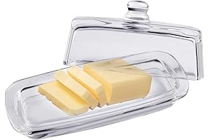 Exquisite Glass Butter Dish by Bezrat: An Anointed Kitchen Companion
