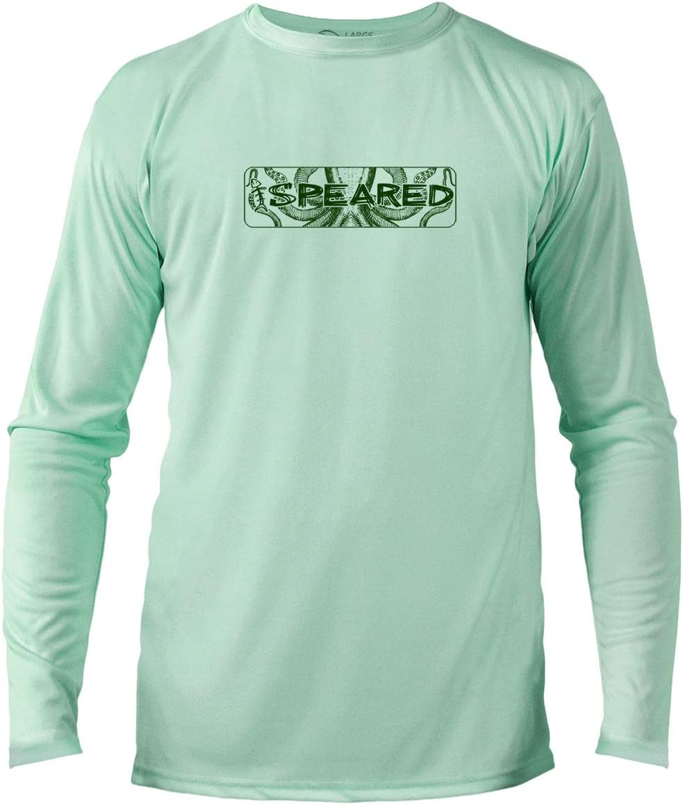 Spearfishing Octopus UV Sun Shirt: UPF 50+ Men's Long Sleeve Men’s Rash Guard for Scuba Diving, Fishing: Kraken