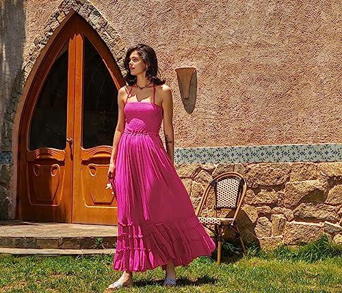 Image of R.Vivimos Womens Summer Boho Sexy Backless Long Dresses