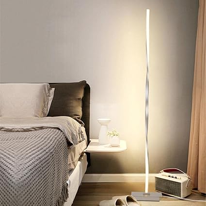 SIK Modern LED Twist Floor LAMP Living Bedroom Floor Standing Lamp Press Button Warm Light (64032446SIK)