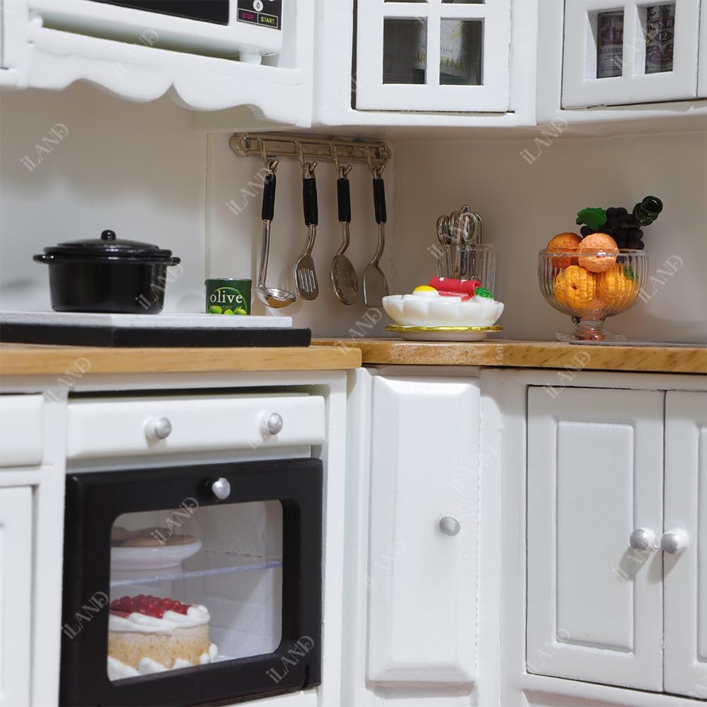 iLAND Dollhouse Furniture and Accessories Set Dollhouse Kitchen 1/12 Scale image 4