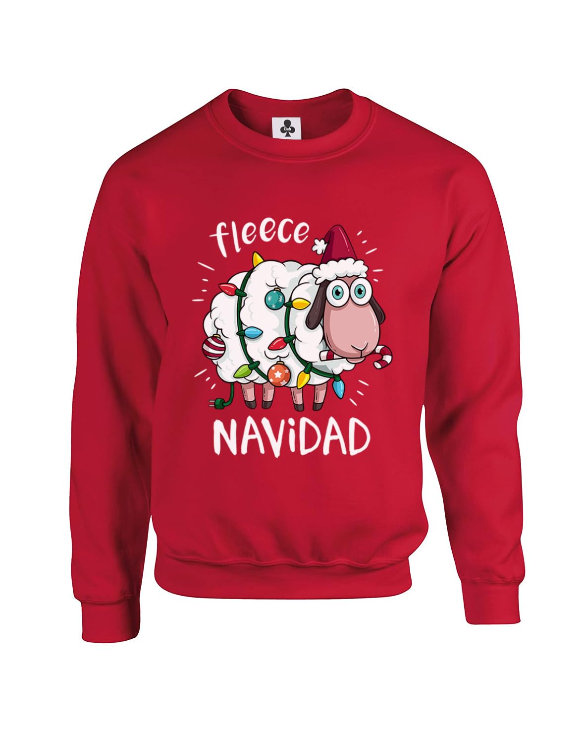 Taylor Brown Christmas lights sheep, fleece navidad, meme novelty iconic silly weird xmas joke Unisex Funny Adults Sweatshirt Jumper Red