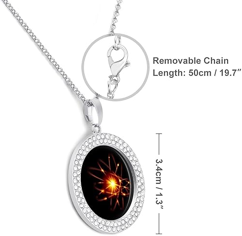 Miniatura 2 de Collar con colgante de átomo de ciencia para mujer, gargantilla de cristal personalizada, regalos de joyería