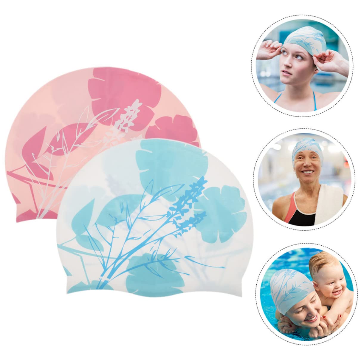 HANABASS Gorro de baño Estampado Gorro de natación para Adultos Sombreros de natación Gorros Natacion Gorro de Natacion Gorra de baño Gorra para Gorras para