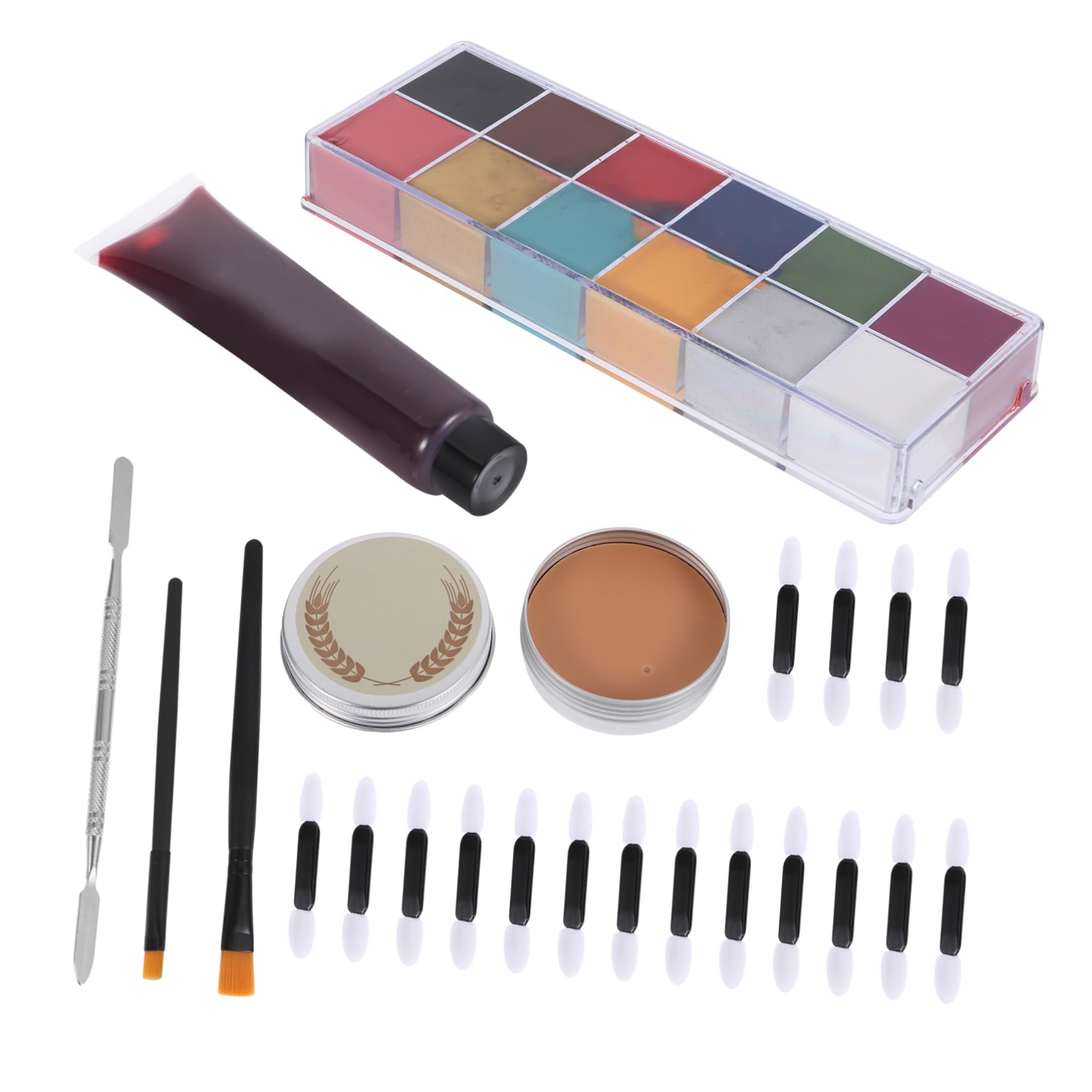 DOITOOL 56piezas Kit de Pintura Corporal de Cera para Maquillaje de Efectos Especiales para Festivales y Escenarios Incluye Maquillaje para Heridas Falsas