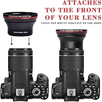 Vista 2 de Tectra 52MM 0.43x Lente Profesional de Gran Angular HD (Porción Macro) para Cámaras Nikon DSLR D3300 D3200 D3100 D5500 D5300 D5200 D5100 D7100 D7000