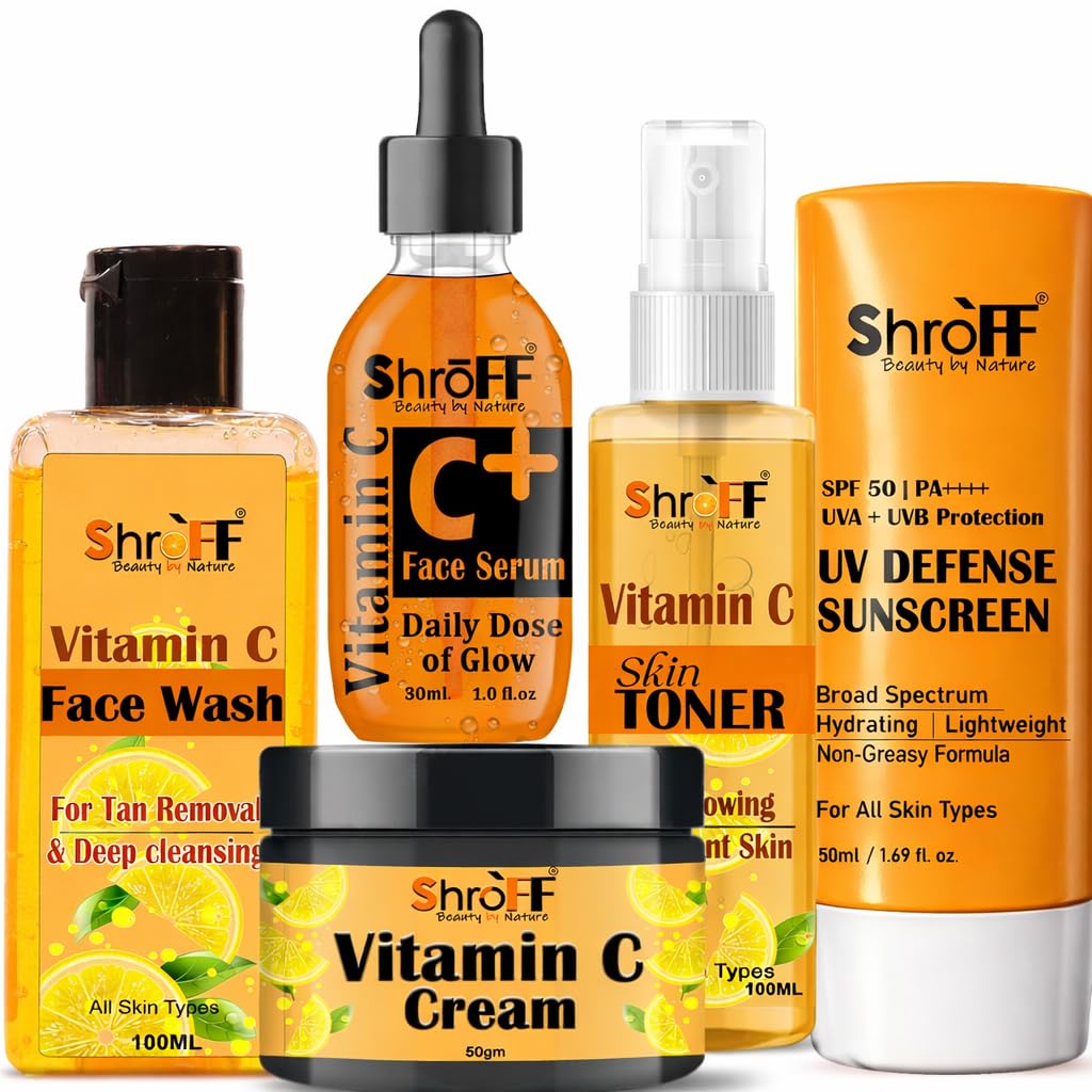 Shroff Vitamin C Skincare Combo Kit, Face Wash, Toner, Serum, Cream and SPF 50 Sunscreen, for All Skin Types - Review, Price and Buying Guide