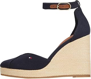 Tommy Hilfiger Alpargatas de cuña Mujer Flag Closed Toe con correa de tobillo