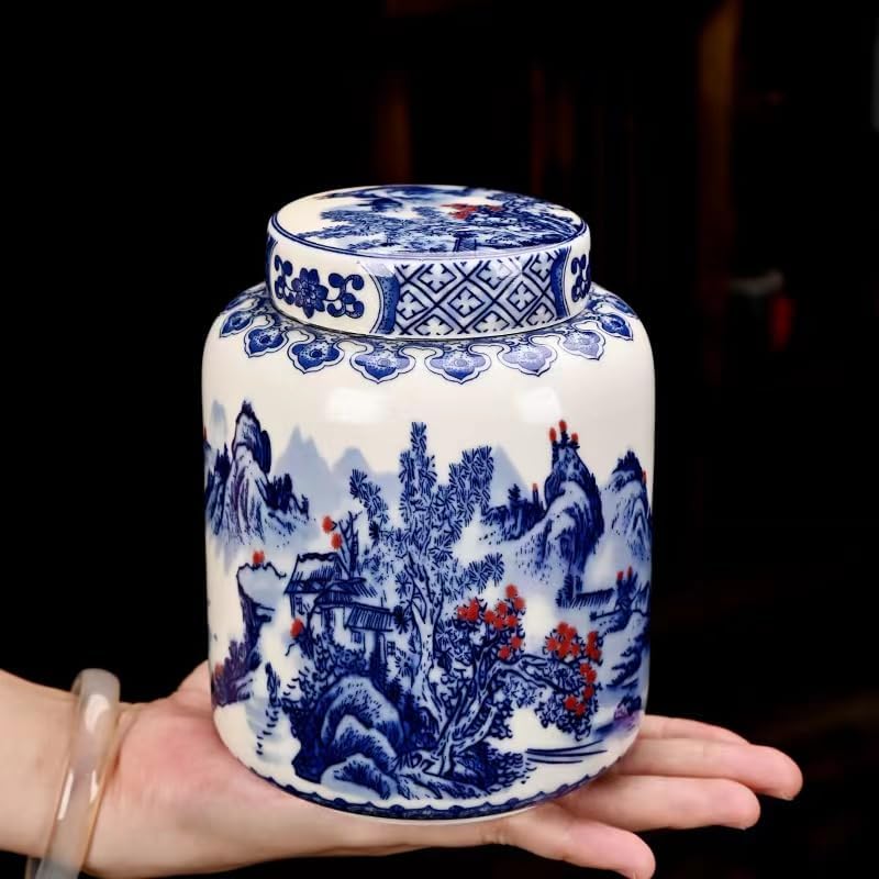 Miniatura 3 de No Name No Seal Jengibre Tarro Decorativo Tarro Antiguo Chino Imperial Esmalte Porcelana (Pequeño, Blanco 1)