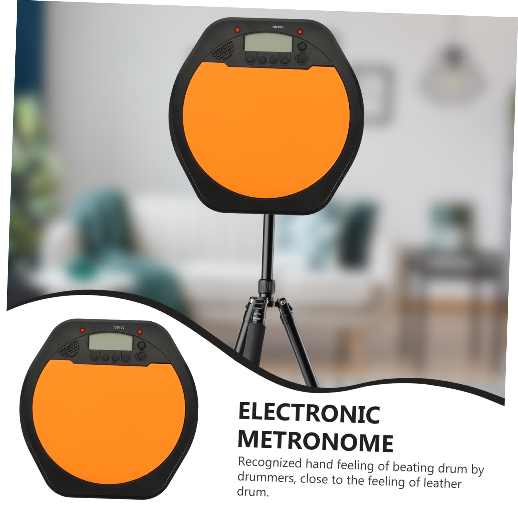 Metrónomo de Batería Electrónico Digital Pantalla Lcd, Pad de Simulación para Baterista Digital, Metrónomo de Entrenamiento Portátil para Práctica Musical