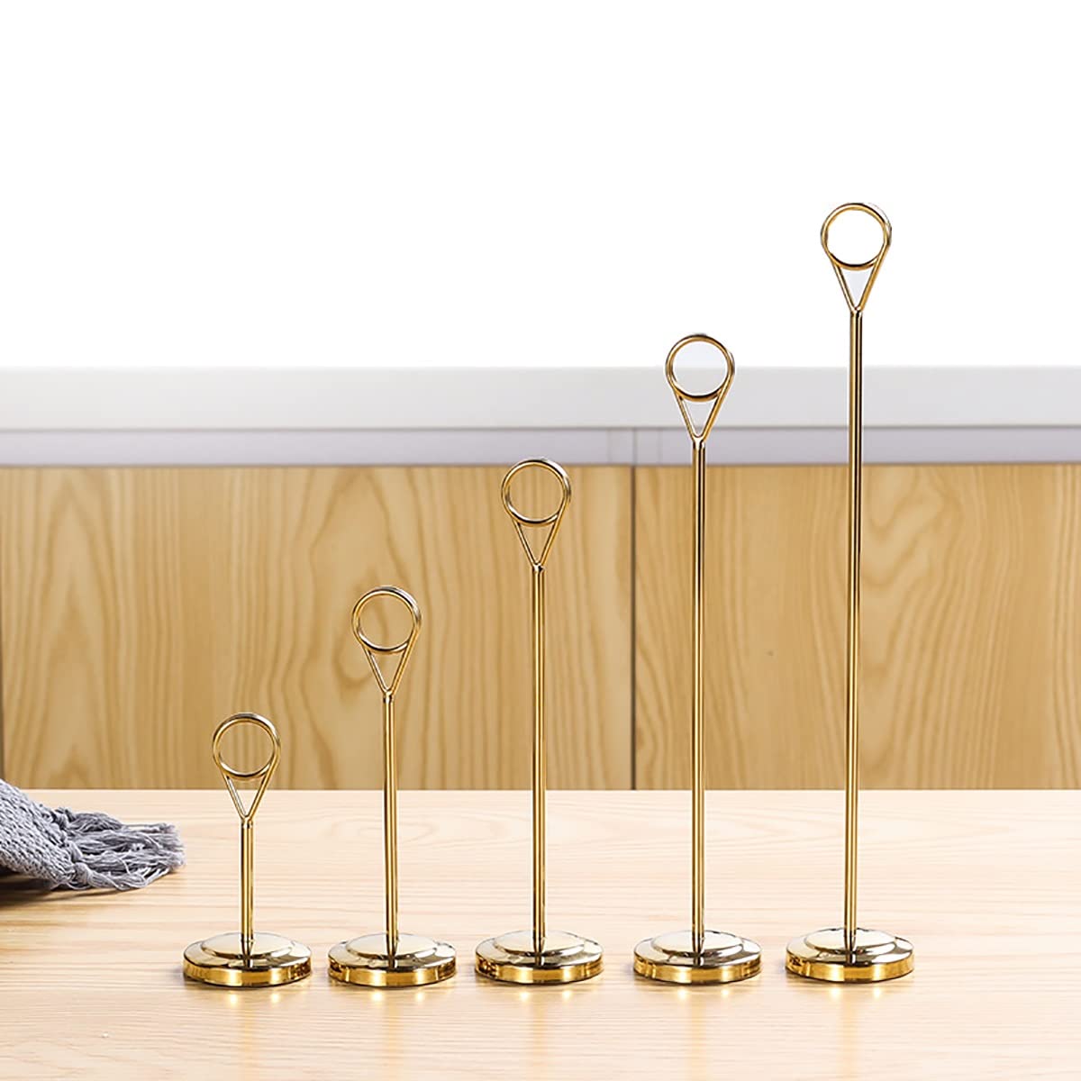 Tischnummernhalter Platzkartenhalter, 10pcs Stands, Golden Stainless Steel Place Card Holders For Weddings And Party, 4/6/8/10 Inch Round Shape Table Number Holders Picture Note Holder