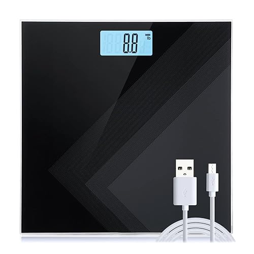 Uten Báscula de peso digital báscula de peso de baño de carga USB pantalla de luz trasera LCD de tres colores diseño delgado 400 libras3968lbs Uten Báscula de peso digital báscula de peso de baño de carga USB pantalla de luz trasera LCD de tres colores diseño delgado 400 libras3968lbs