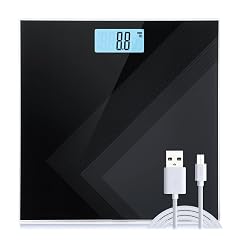 Uten Digital Weight Scale USB Charging Bathroom Weight Scale Three-Color LCD Back Light Display Slim Design 400Ibs 180kg