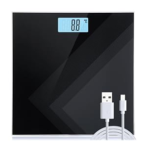 Uten Digital Weight Scale USB Charging Bathroom Weight Scale Three-Color LCD Back Light Display Slim Design 400Ibs 180kg