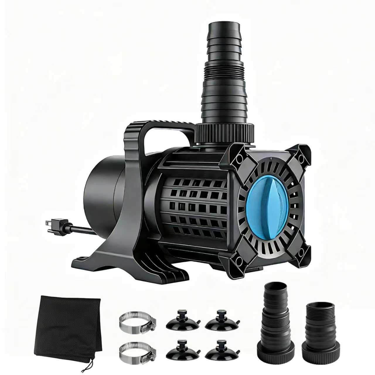 OYO WATER Pond Pump, 5100 GPH Adjustable Flow Submersible Water Pump with Filter Bag, UL Listed Copper Motor, IPX8 Waterproof 20.3ft Cord for Koi Pond, Fountain, Waterfall, Hydroponics, Irrigation