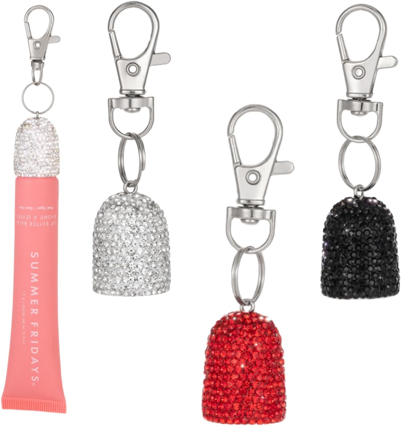 3pcs Lip Balm Keychain Holder Bling Lip Gloss Key Chain Cap Portable Lipgloss Case 3pcs Lip Balm Keychain Holder Bling Lip Gloss Key Chain Cap Portable Lipgloss Case