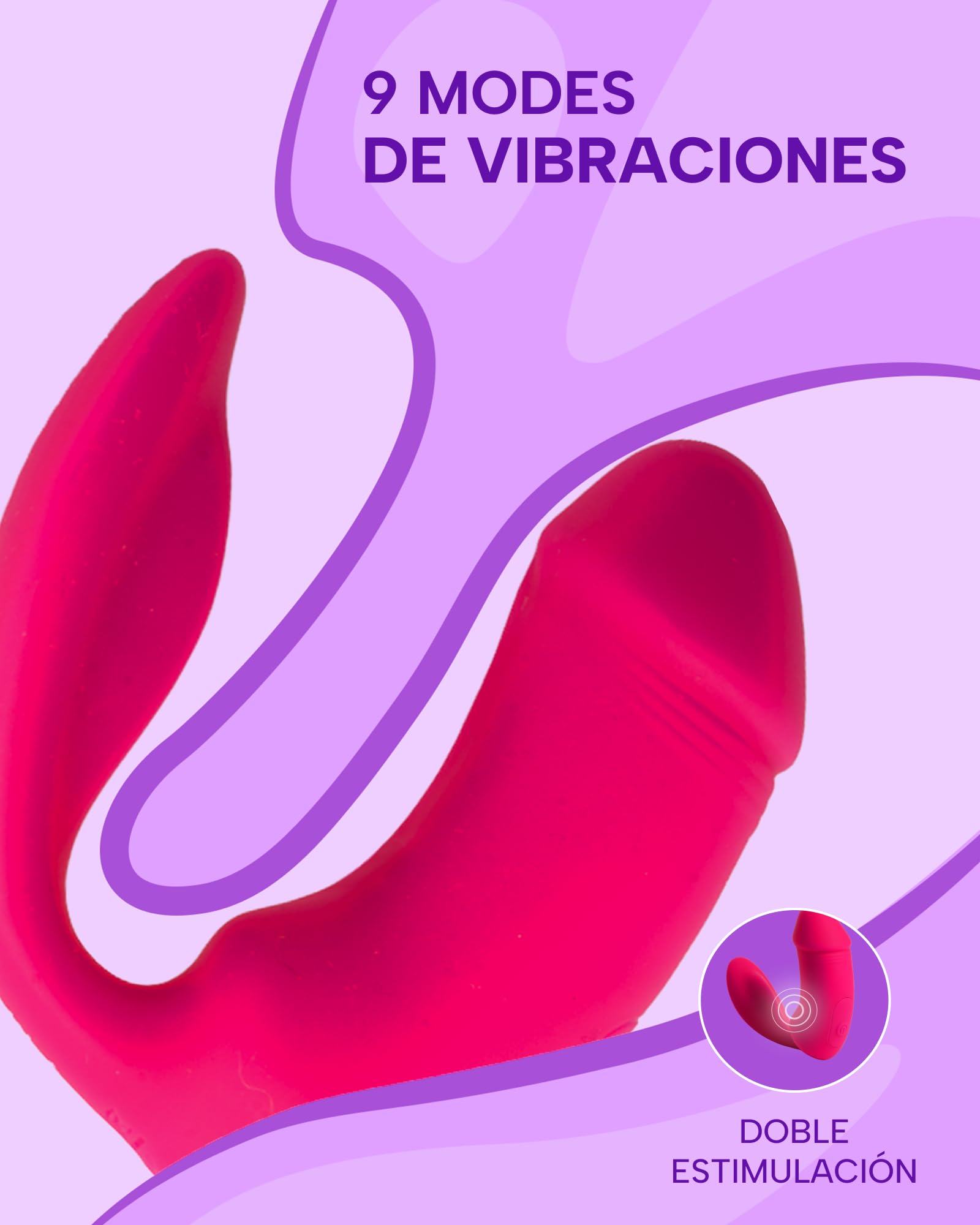MySecretCase Consoladores.. Para Mujer con Vibración 9 Modos con Doble Estimulación Vibradorador Clítoris y Vaginal Vibrador Mando Distancia Juguetes Sensuales Pareja Vibradores Consoladores