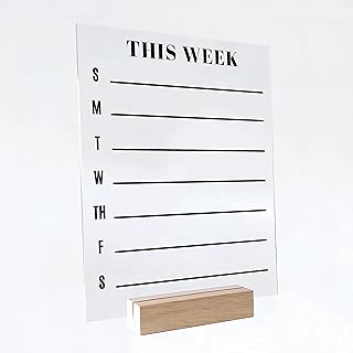Acrylic Weekly Desk Calendar 2023 - Personalized Dry Erase Board, Desk Calendar, Weekly Calendar, Housewarming Gift, Custom Glass Calenda (8" x 10", Colorful Package)