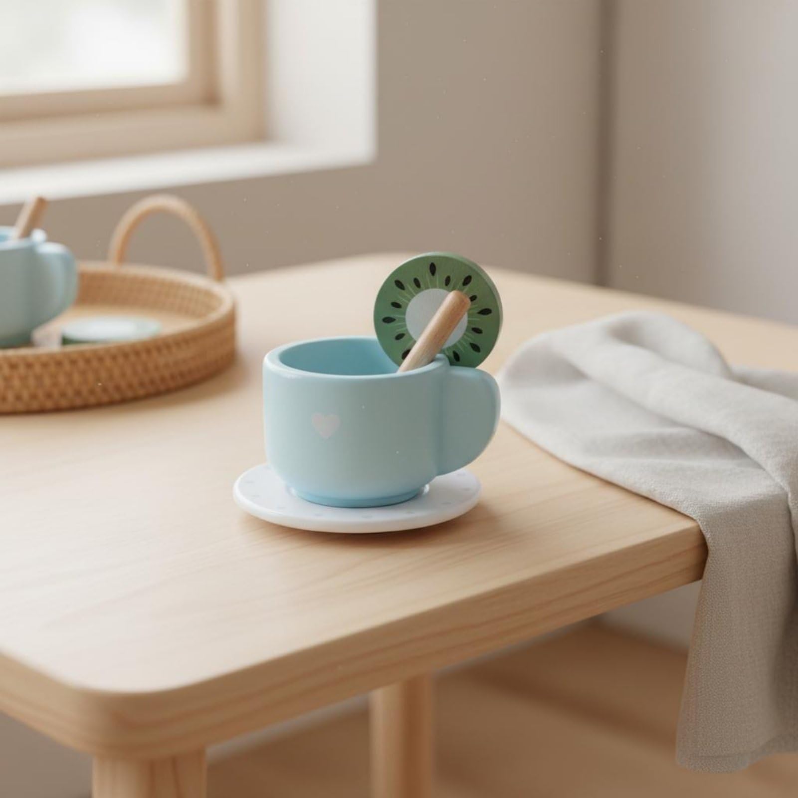 Amagogo Kinder Spielküchenspielzeug Küchenzubehör Teeservice Puppenküche Rollenspielfiguren Kreatives Zusammenspiel für Kinderzimmer Kindergarten