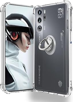 Redmagic 9 Pro Case Cover with Stand Adjustable Angle Compatible with Car Holder NOUKAJU Smartphone Case Lightweight TPU Soft Clear Shock Resistant Anti-Yellowing Anti-Fingerprint Easy to Hold