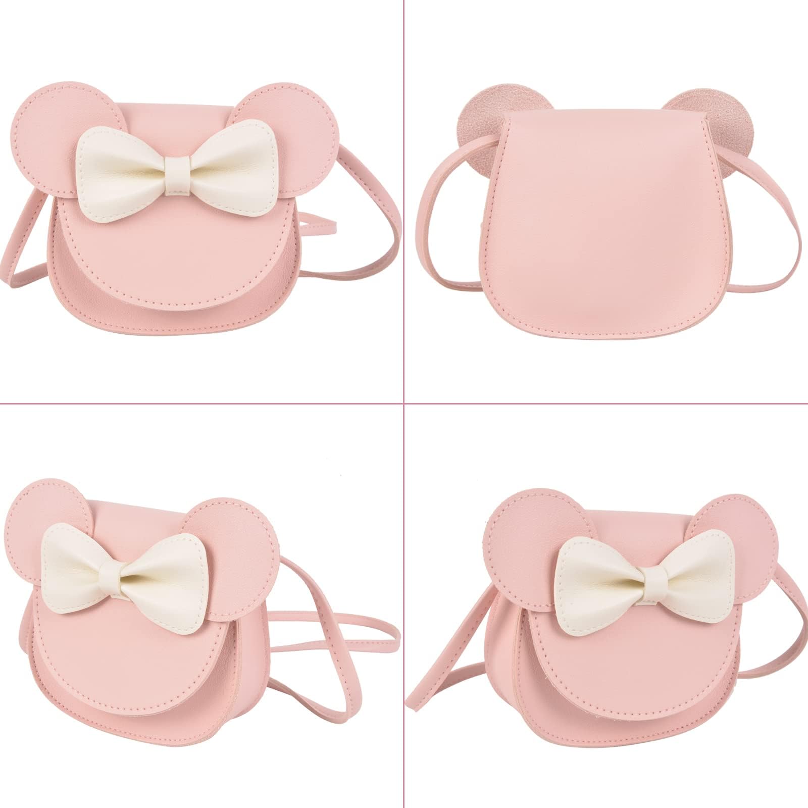Shirene Mała Myszka Kokarda Kokarda Crossbody, Mała Dziewczynka Torebka Na Ramię Kokarda Klapka Mini Magnetyczna Klapka Torba Regulowany Pasek Torba Na Ramię Dla Dziewczyn Dzieci Maluch Nastolat
