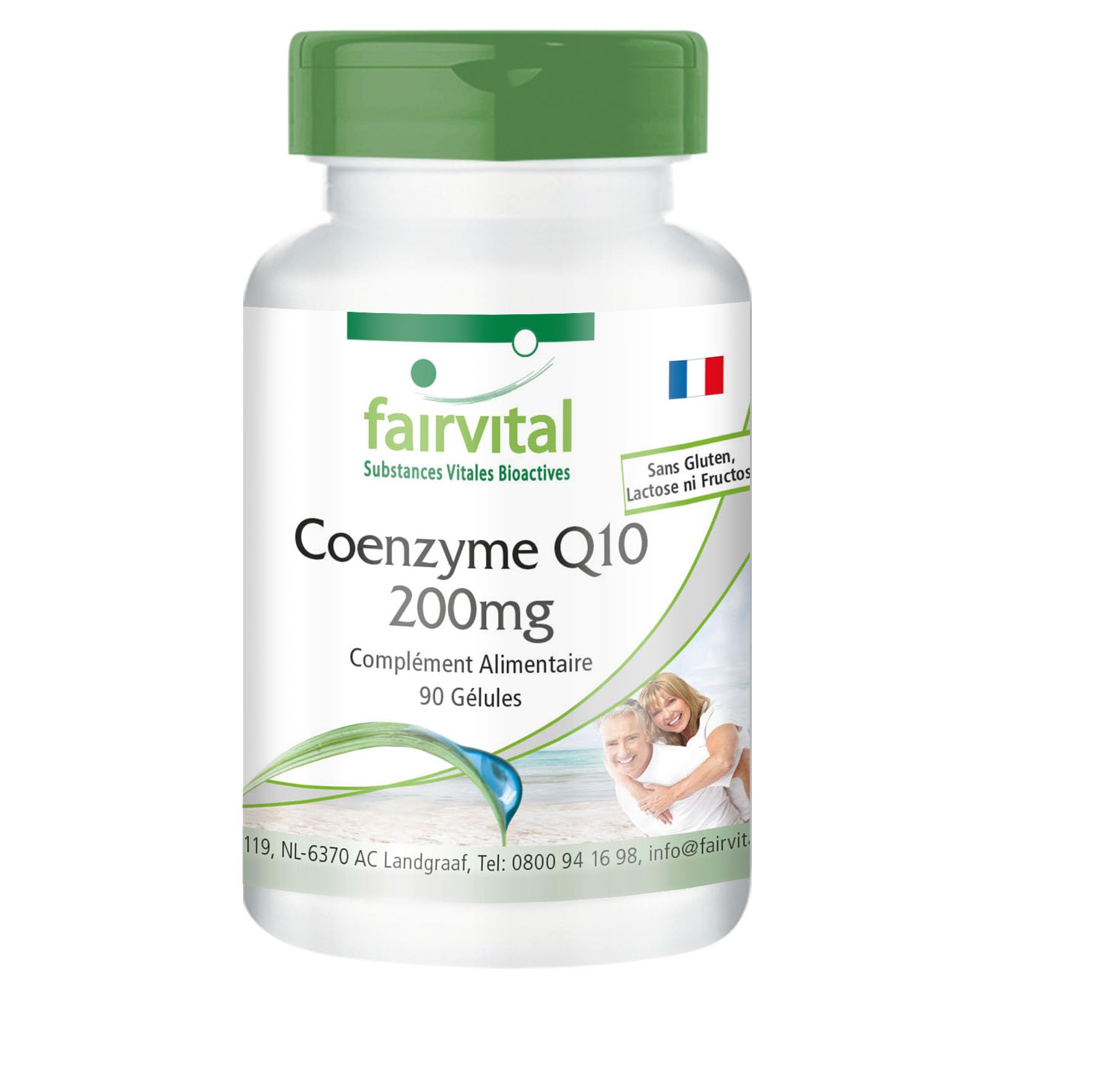 fairvital Coenzyme Q10 200mg, 90 gélules, HAUTEMENT DOSÉ, gélules de CoQ10 ubiquinone, VÉGÉTALIEN