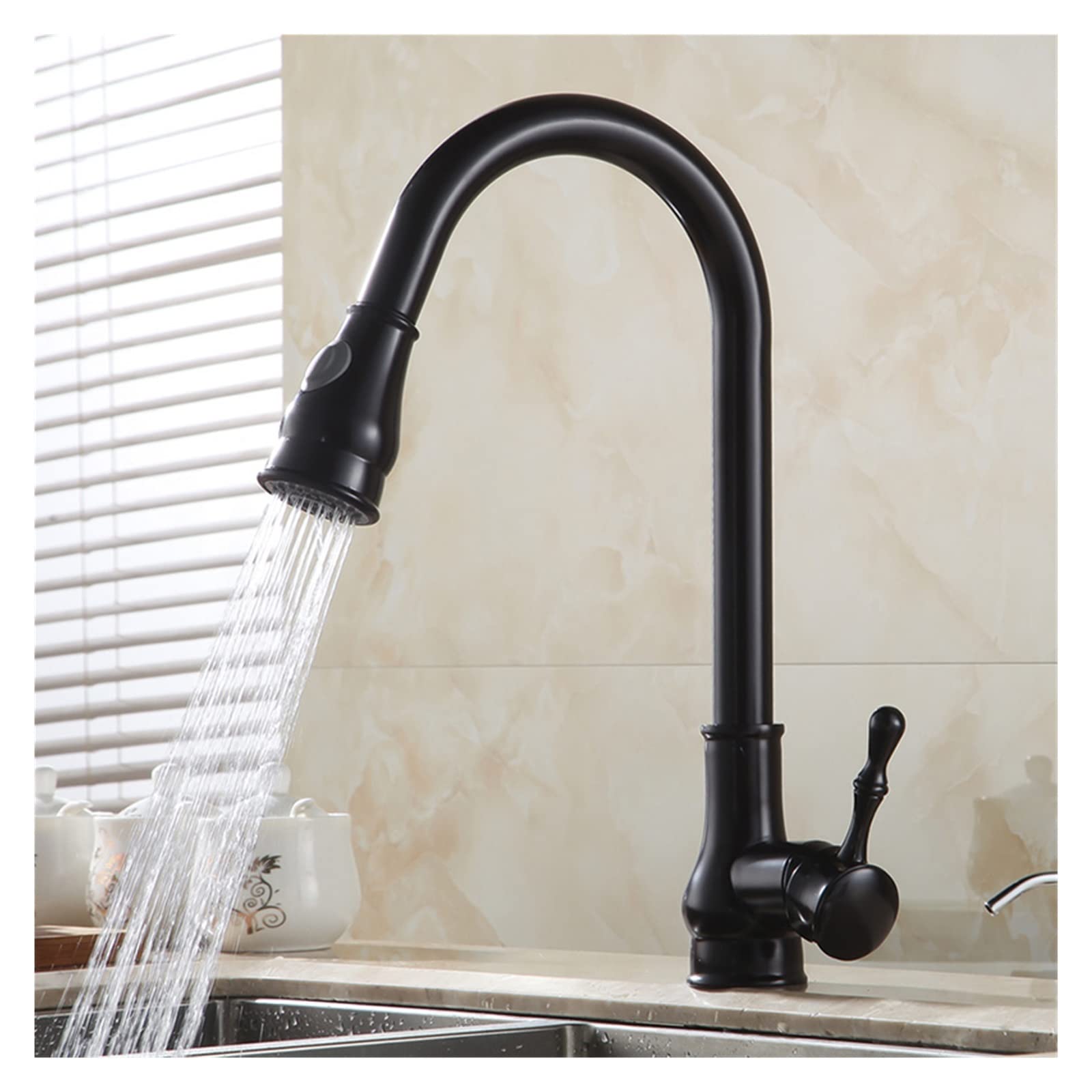 Robinet de cuisine avec douchette extractible pour nettoyer l'évier sans effort