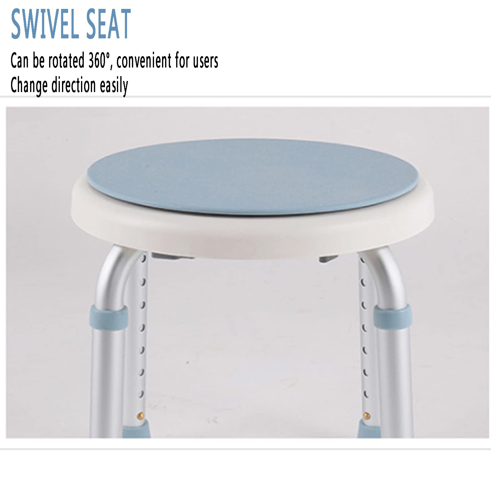 Asiento de Ducha, Silla de Ducha Redonda giratoria de 360 ​​°, Asientos de Ducha de bañera Ajustables en Altura de 7 Posiciones, para Ancianos, Mujeres Embarazadas, discapacitados