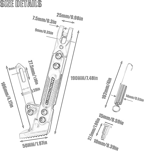 Miniatura 2 de Accesorios universales para motocicleta, scooter de motor, aleación de aluminio CNC modificada, soporte de trípode ajustable, soporte lateral de