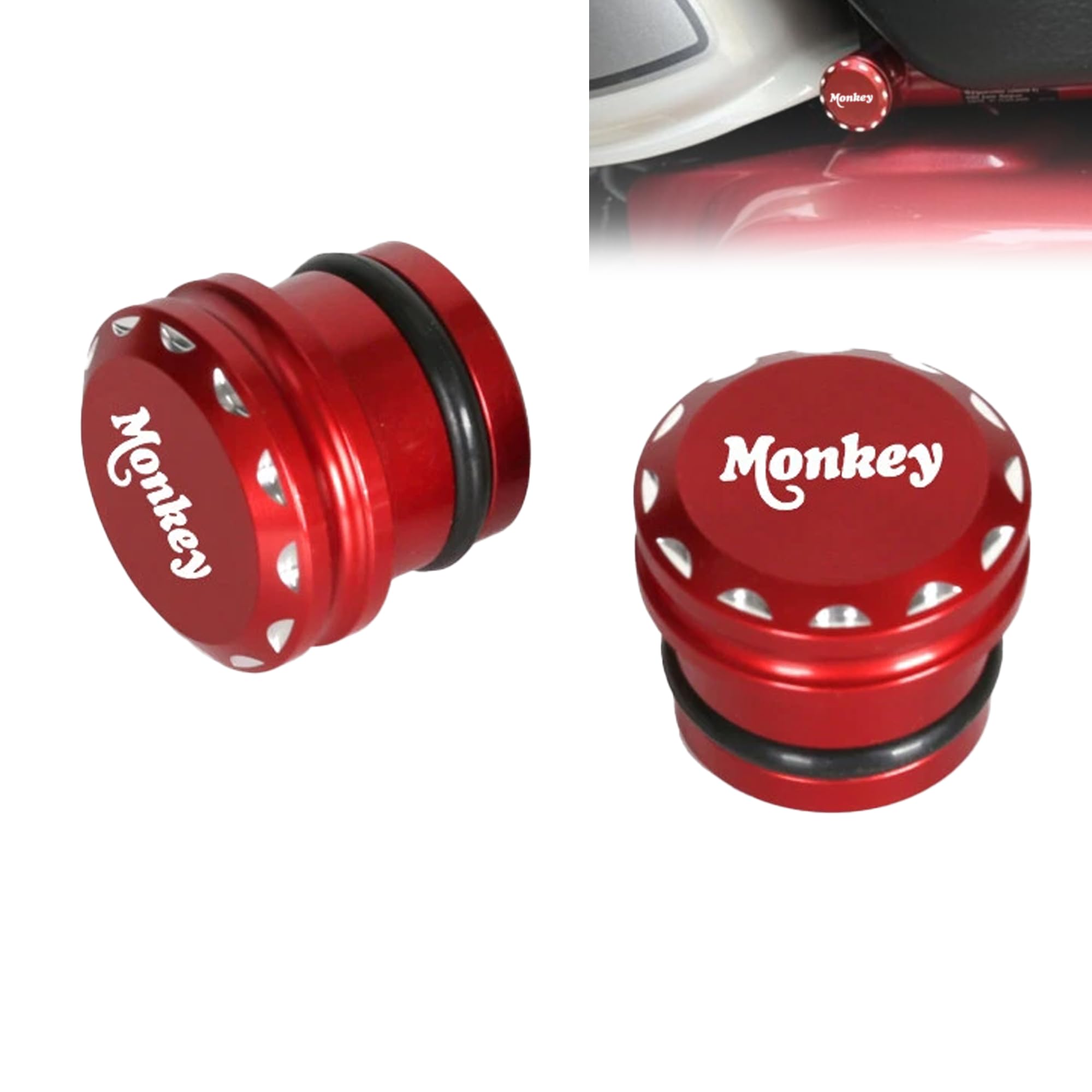 Monke125 Frame Plugs Cap Seat Bolts Screws Compatible with Monkey 125 Z125 2018-2024 3D CNC Motorcycle Accessories (Red)