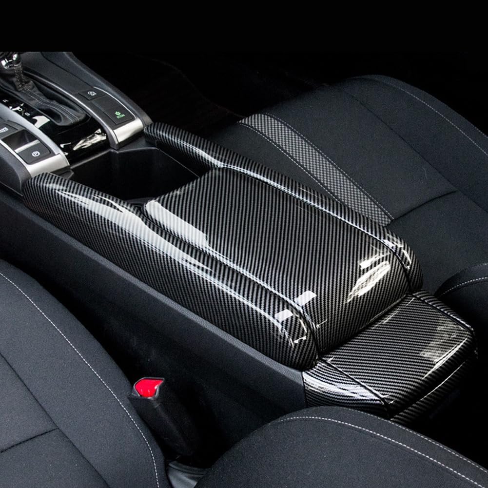ATAIRSOFT Armrest Box Cover Car Interior Center Console Box Storage Box Trim Covers Auto Interior Accessories for Honda Civic 10th Gen 2016 2017 2018 2019 2020 2021 (Carbon Fiber Style)
