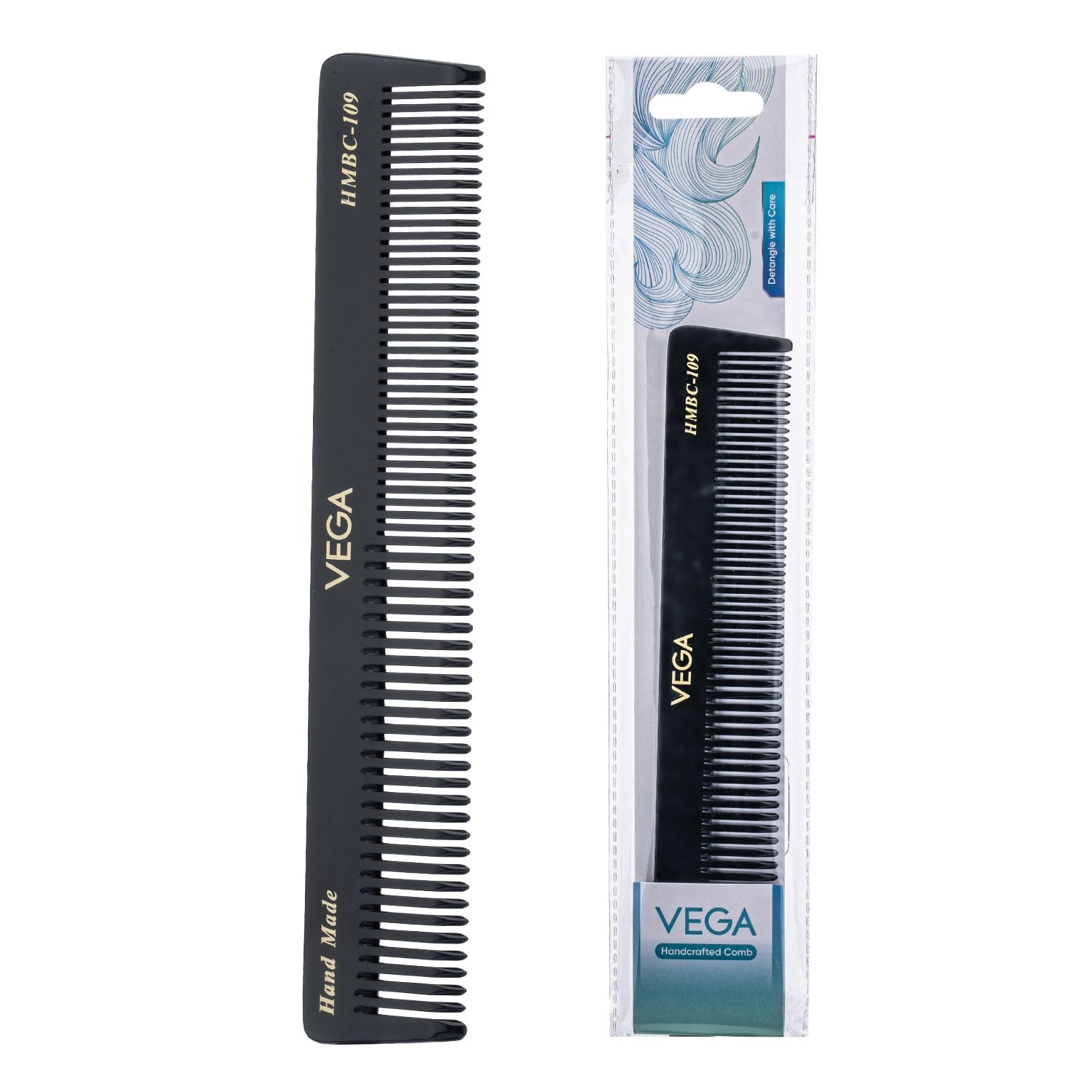 Half Coarse and Half Fine General Grooming Comb, Black