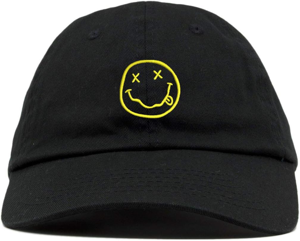 Top Level Apparel Smiley Face Logo Embroidered Low Profile Soft Crown Unisex Baseball Dad Hat