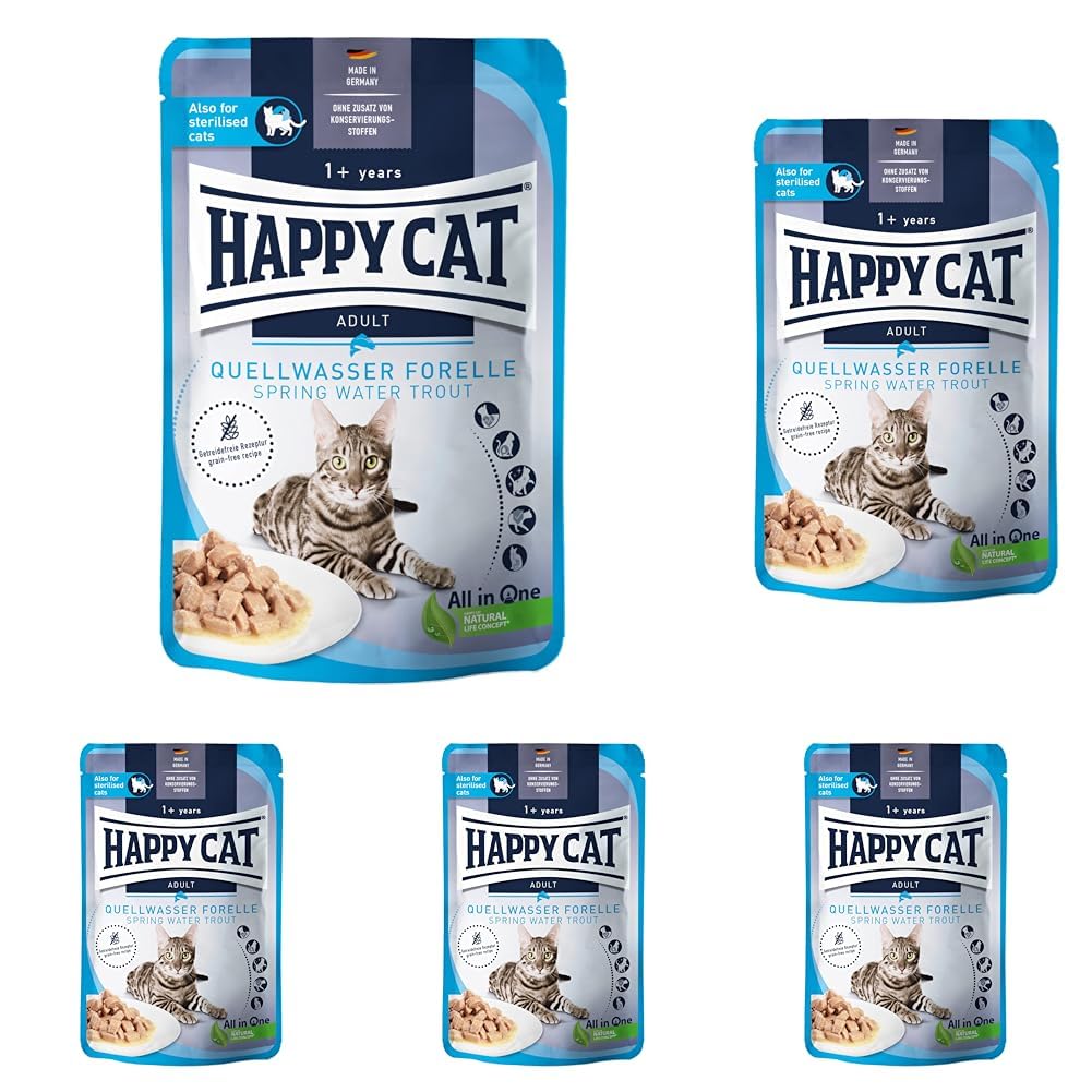 Happy Cat Culinary Meat in Sauce Quellwasser Forelle Pouch 85 g (Packung mit 5)