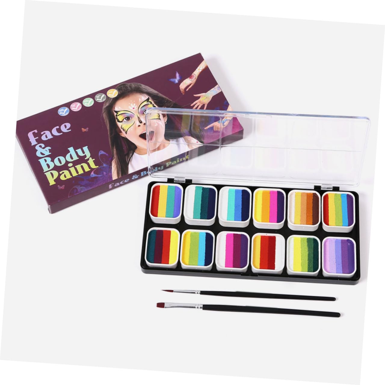 Gesichtsbemalungsset 12 Farben Pigmentpulver 1 Satz