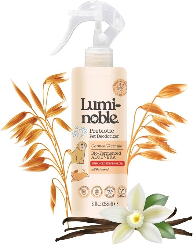 Desodorizador em Spray para Cães LUMI-NOBLE com Aloe Vera, Aveia e Aroma de Baunilha, 240 mL