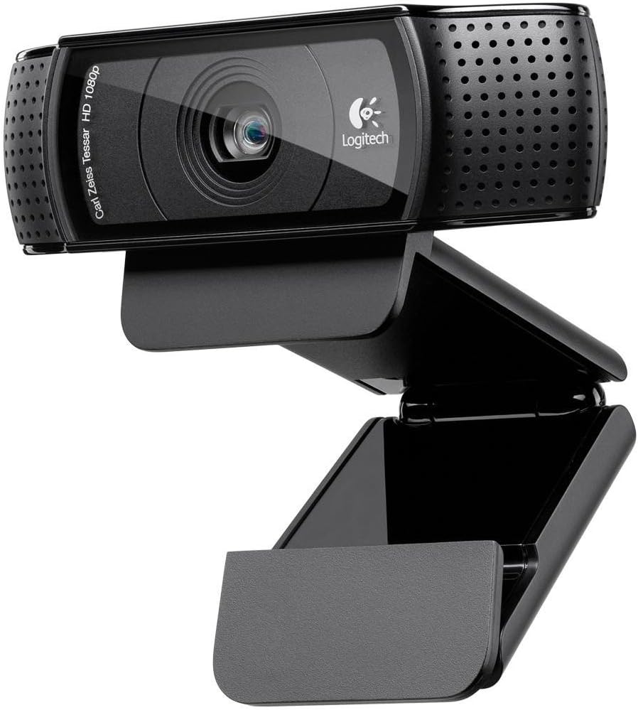 Logitech C920 HD Pro Webcam - 1080p, Optical, Full HD Streaming Camera for Widescreen Video Calling and Recording, Dual Microphones, Autofocus, Compatible with PC - Desktop Computer or Laptop - Black