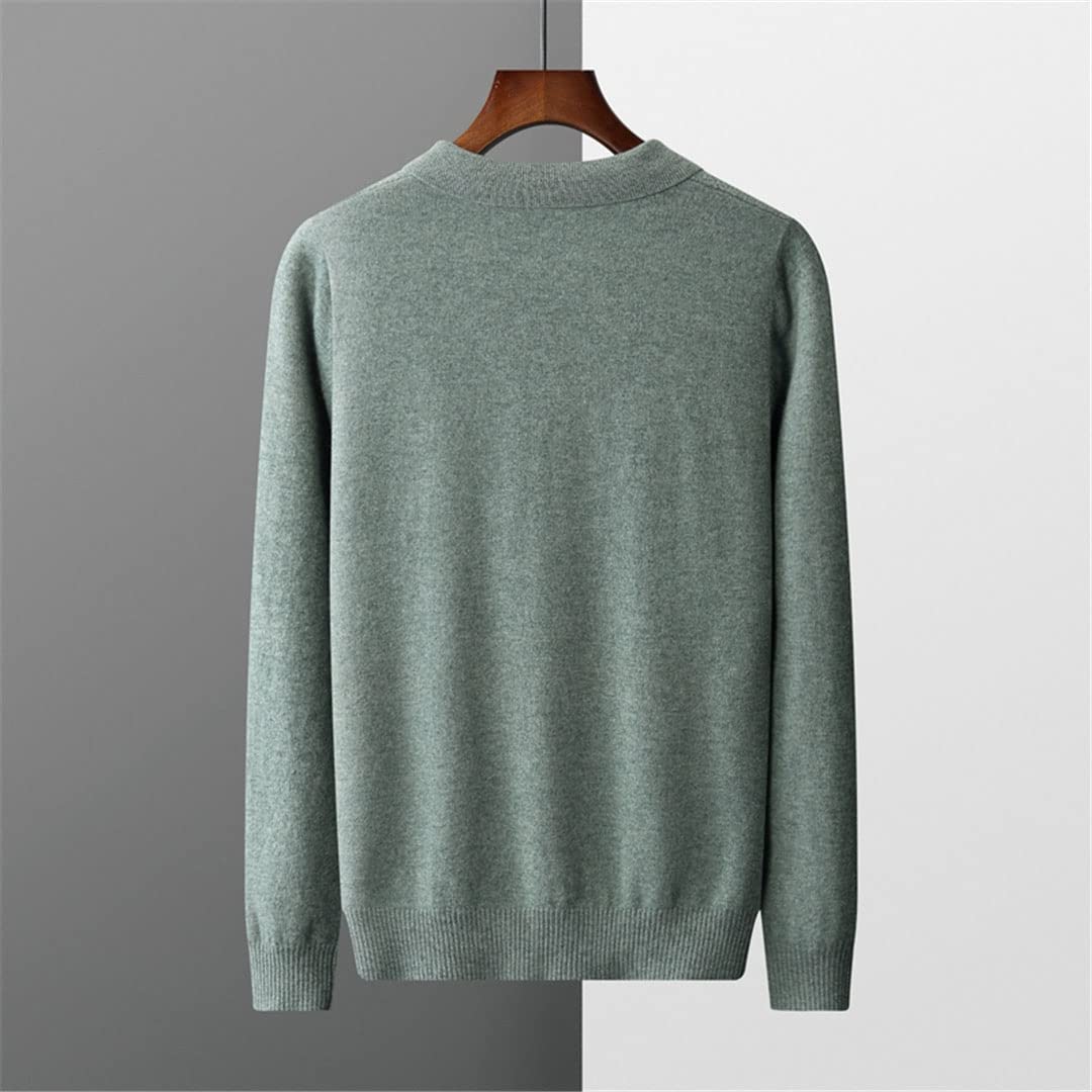 Vogrtcc Chaqueta de punto de cachemira para hombre, ligera, cálida, informal, para otoño e invierno, beige, M