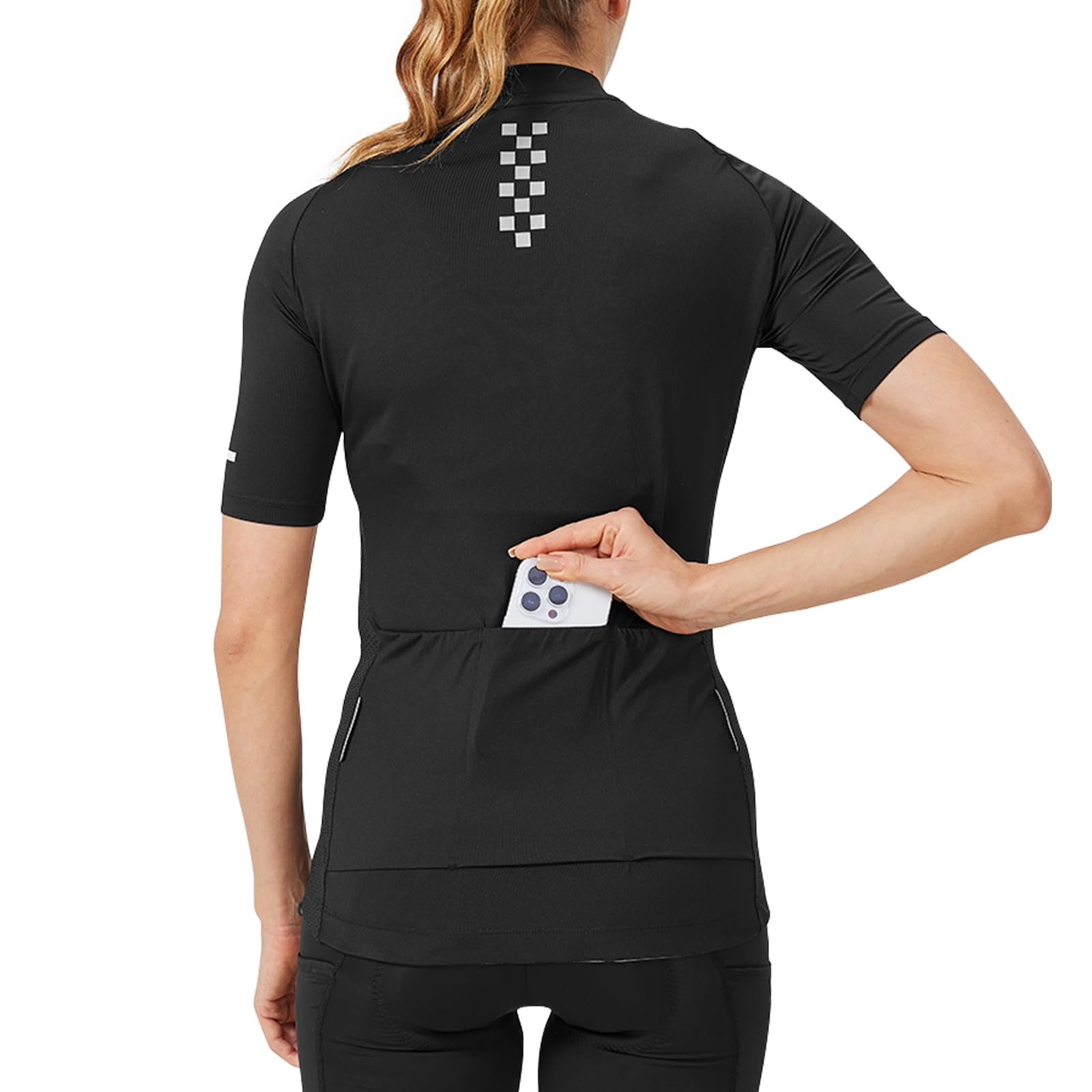 Santic Maillot Cyclisme Femme Manches Courtes Tissu Respirant avec Séchage Rapide & UPF50+