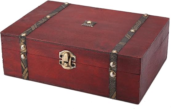 Vintage Wooden Jewelry Box Organizer for Women and Men Antique Ring Necklace Earring Storage Container Gift Box Cajas Jewelry Storage Box with Lid Retro Wooden Storage Box