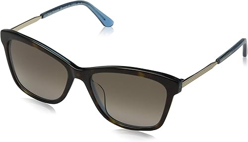 Juicy Couture JU 604S Gafas de sol rectangulares para mujer, color azul habanamarrón degradado, 2.205 in, 0.669 in