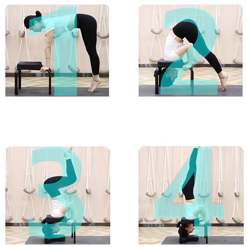 Sgabello per inversione Yoga da Interno con Imbottitura in PU Rimovibile Sgabello per inversione Yoga con Struttura in Acciaio Metallico Sedia per inversione Yoga Allenatore per inversione Yoga