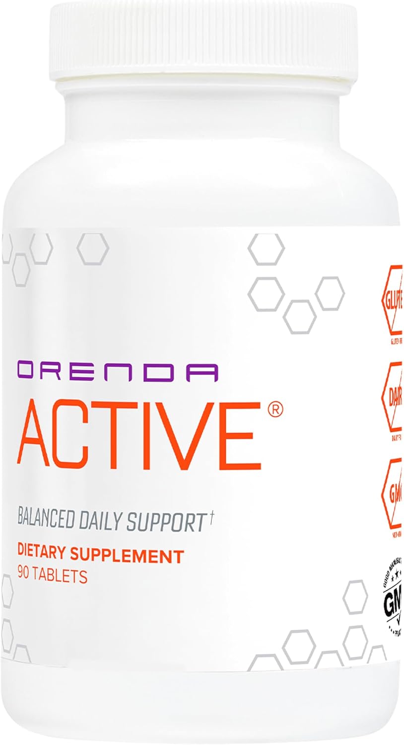Orenda Active® - Infused with Prickly Pear, Asparagus Extracts, and a Potent Blend of Essential Nutrients, Energy Boost, Immune Support, and Glowing Skin. Proteins, Vitamin E, CoQ10, 90 Capsules