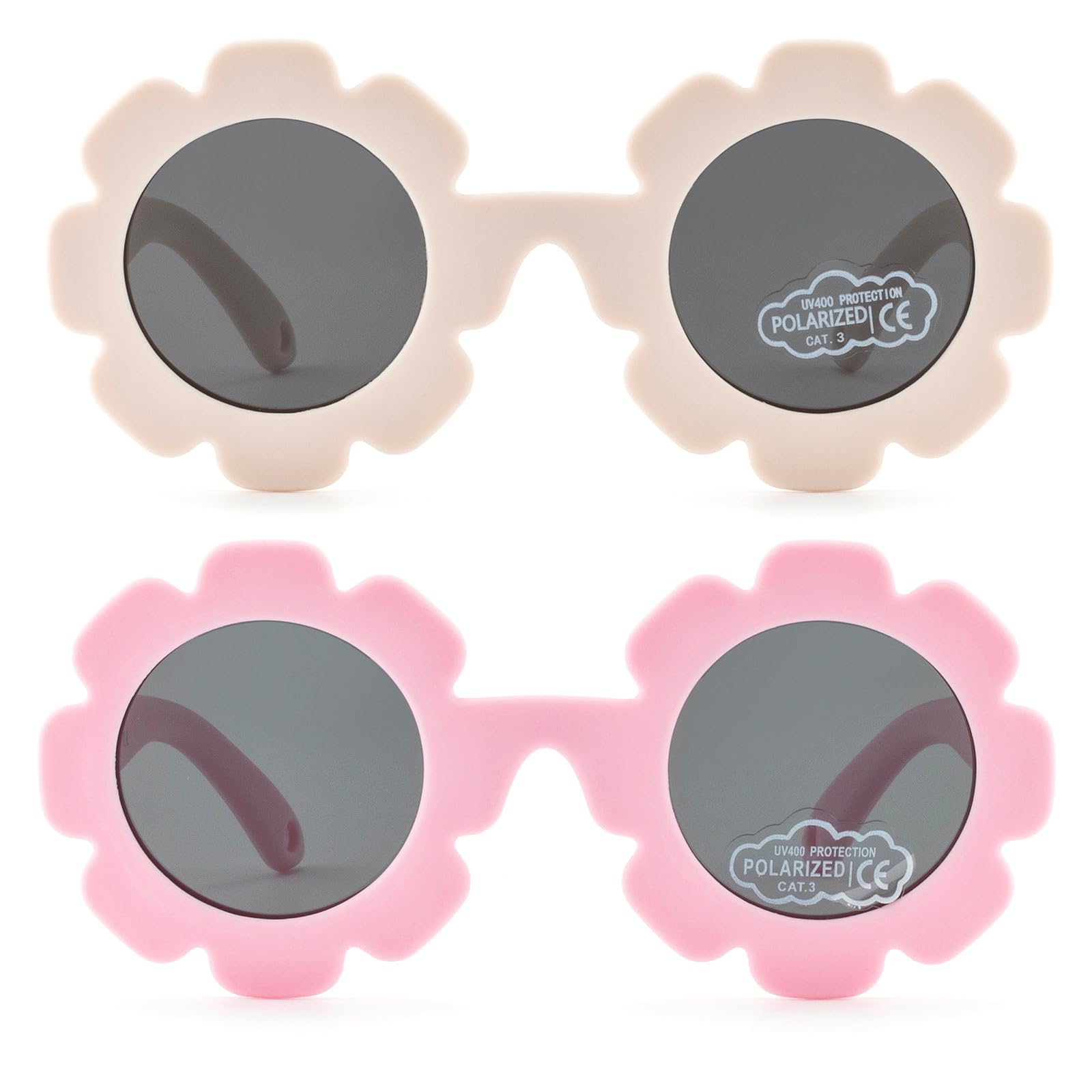 Polarisrd-Sonnenbrille für Babys, mit Riemen, flexibel, biegbar, Sonnenblume, für Neugeborene, 0-24 Monate
