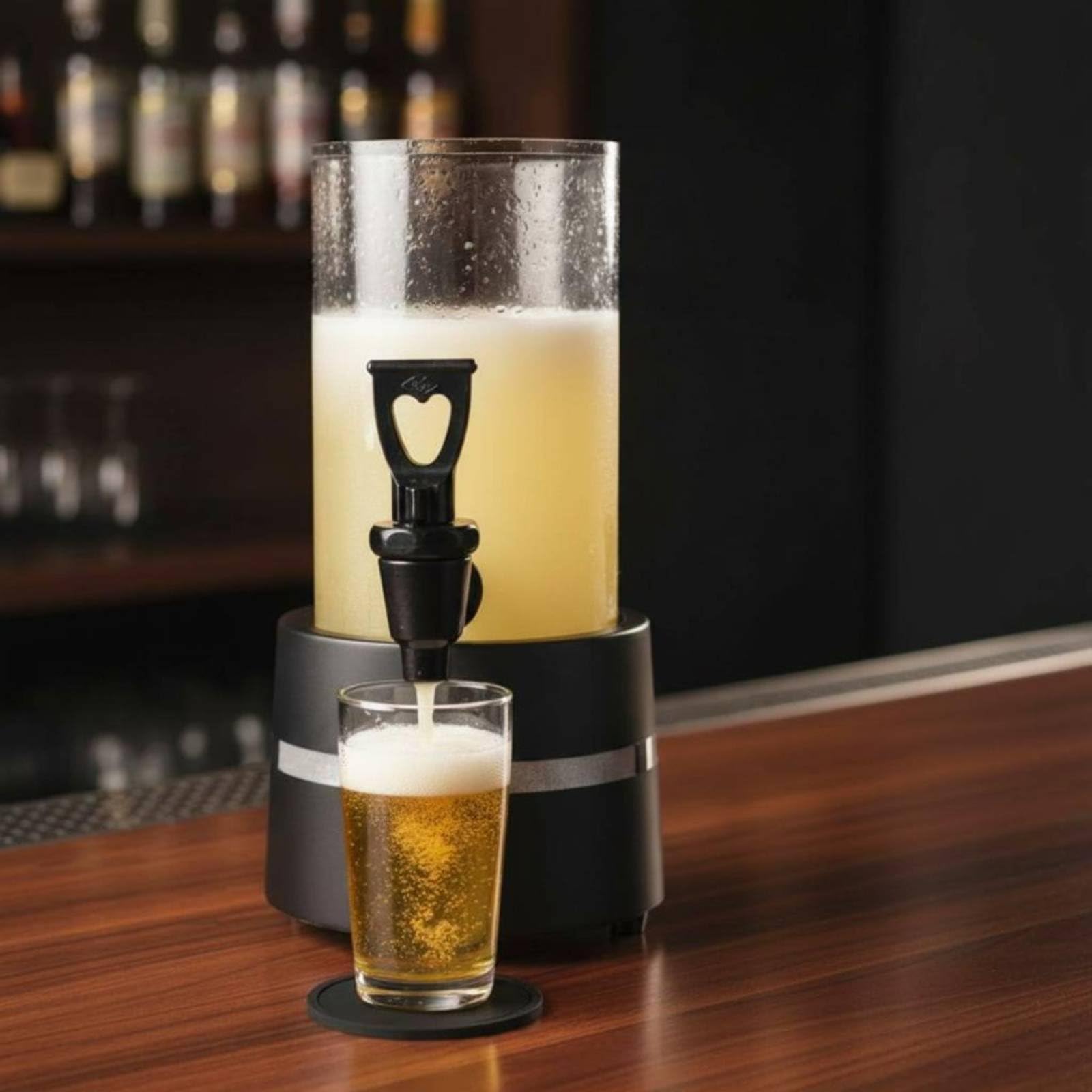 3 Litri Torre Birra Luminosa Materiale Trasparente Dispenser Birra 3 Litri Ricaricabile Attrezzatura da Bevande per Bartender, Sing-Along, Bar, Rotondo Cilindrico Colorato, 2L