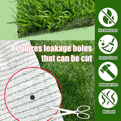Antenat Artificial Grass for Patio & Pets,3.3×3.9FT Fake Grass Indoor Outdoor,Realistic High-Density Durable Artificial Turf Carpet for Dogs Pets Garden Lawn Lands(39.3\" x 47.2\")