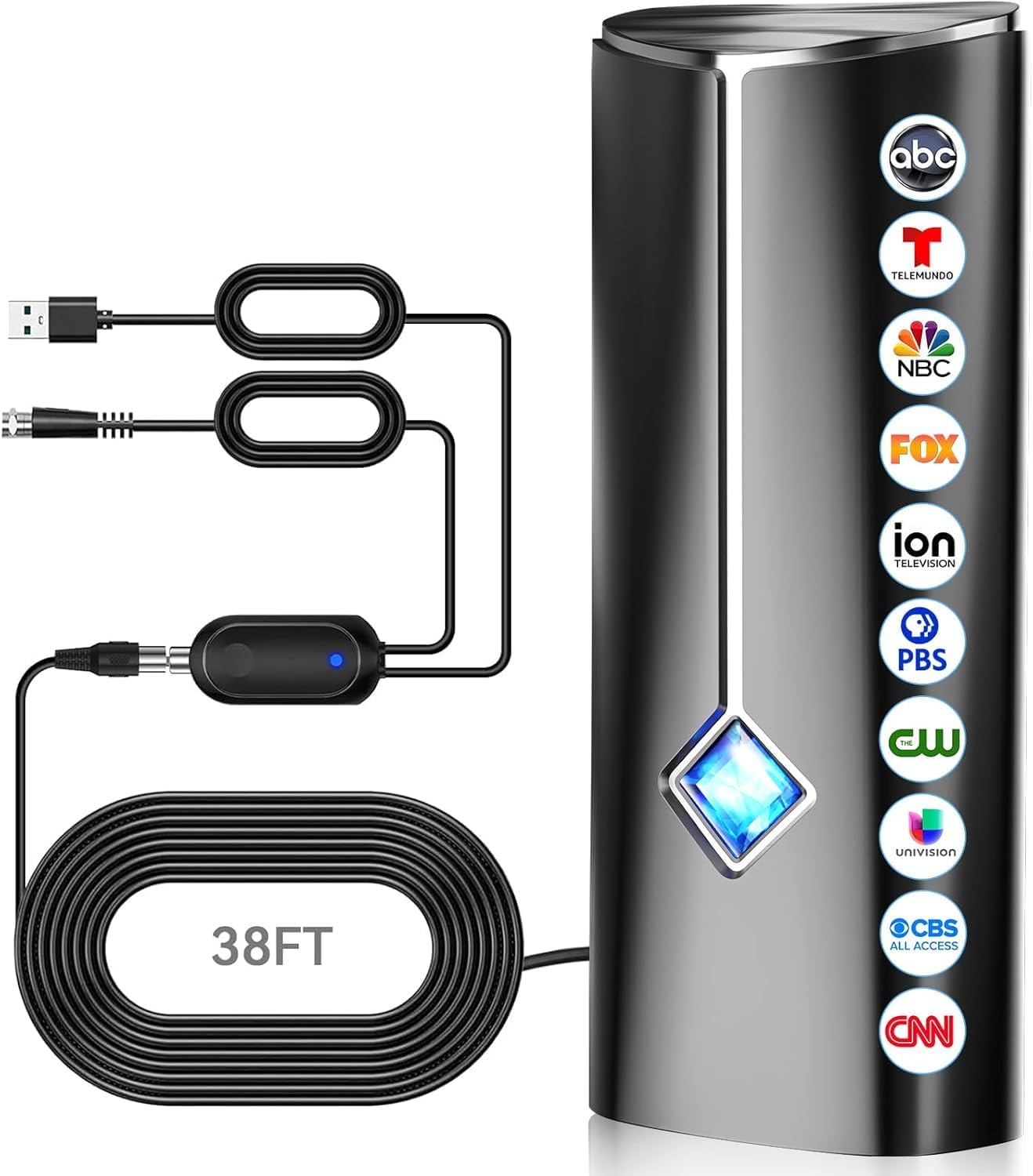 Long Range Digital TV Antenna for Smart TV Indoor Outdoor for Local Channels with Amplifier,